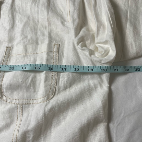 Chico's 3/4 Sleeve Linen Blend Utility Jacket Blazer Alabaster Boho Size 8 - Picture 11 of 13